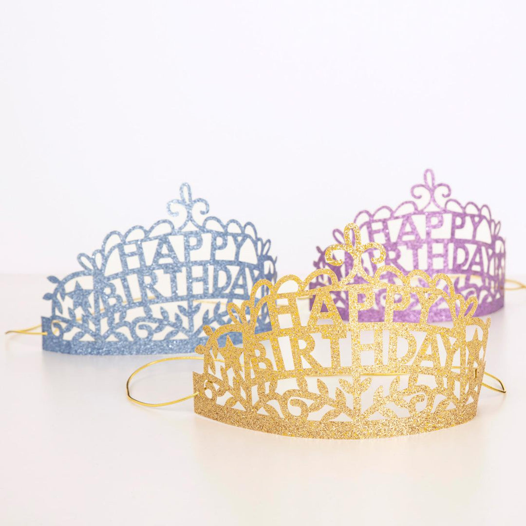 Happy Birthday Party Tiaras x 8 | Meri Meri Party Hats Happy Birthday Party Tiaras x 8