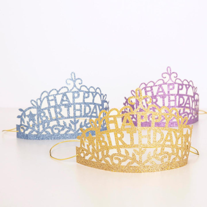 Happy Birthday Party Tiaras x 8 | Meri Meri Party Hats Happy Birthday Party Tiaras x 8