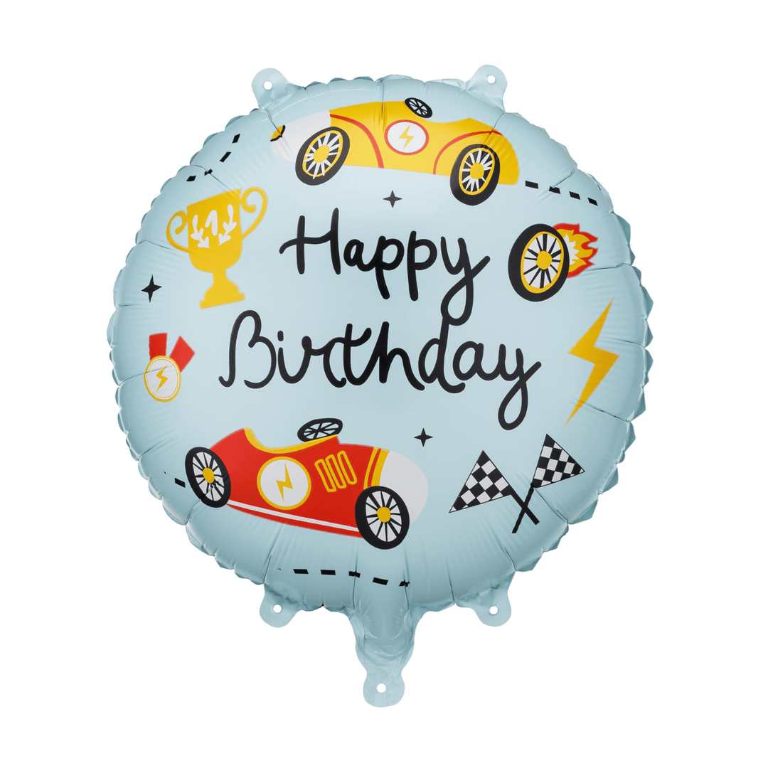 Happy Birthday Racing Cars Foil Balloon - Racing Party Decorations Foil Balloon Happy Birthday Racing Cars Foil Balloon