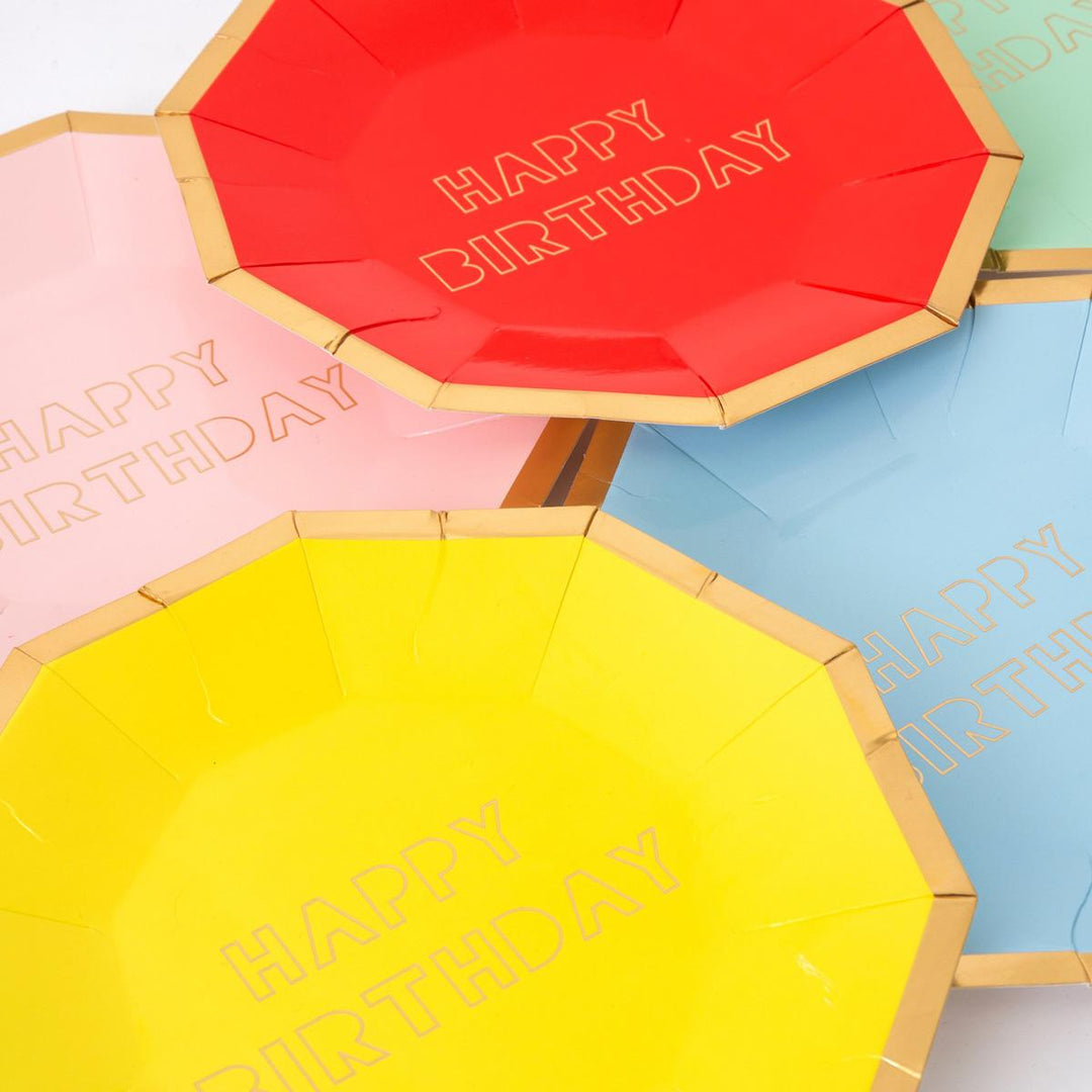 Happy Birthday Small Party Plates x 8 | Meri Meri Birthday Party party plates Happy Birthday Small Party Plates x 8