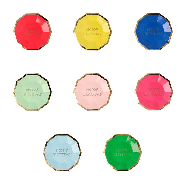 Happy Birthday Small Party Plates x 8 | Meri Meri Birthday Party party plates Happy Birthday Small Party Plates x 8