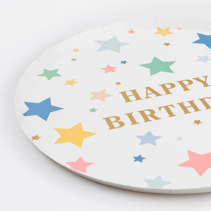 Happy Birthday Stars Dinner Party Plates x 8 | Meri Meri Birthday Party party plates Happy Birthday Stars Dinner Party Plates x 8