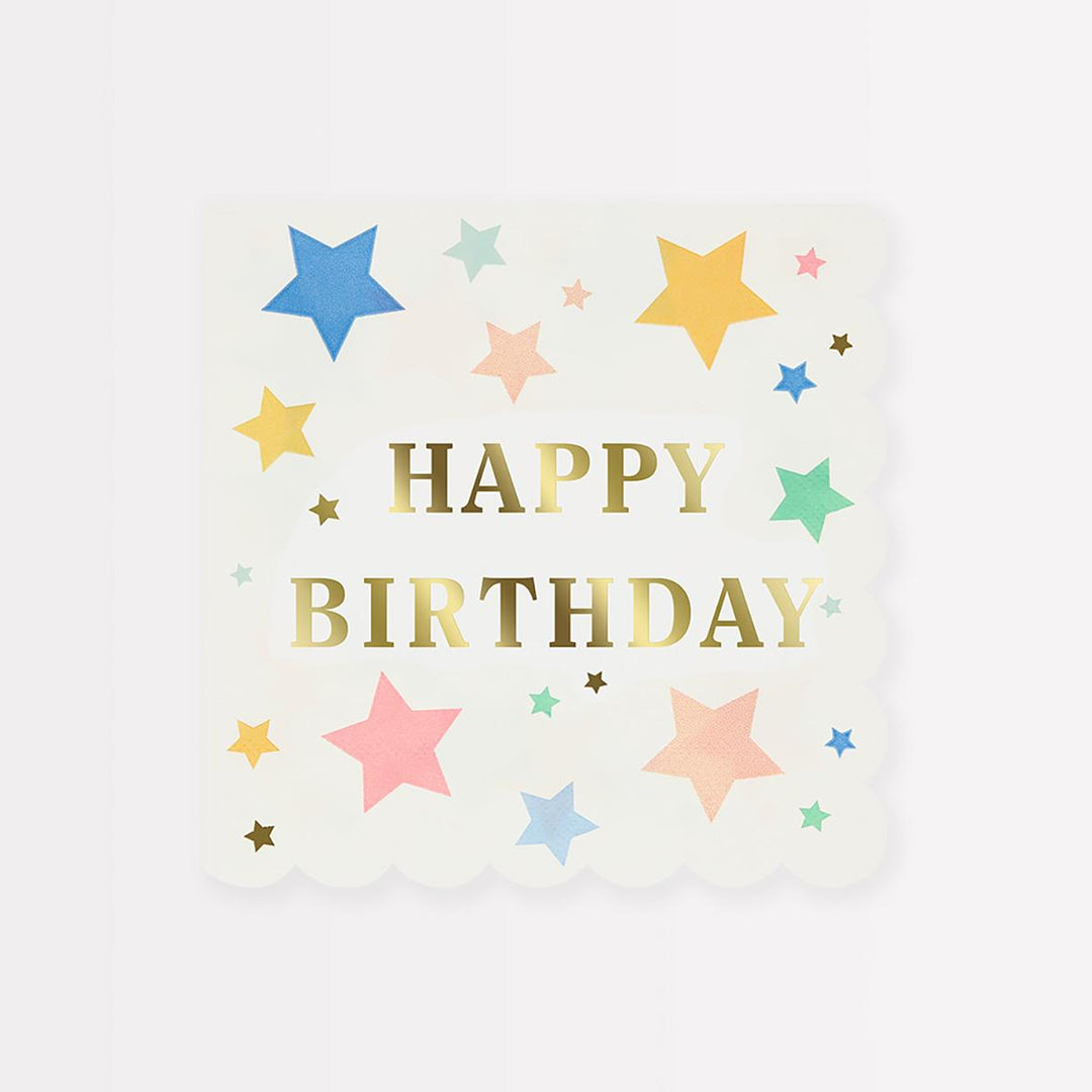 Happy Birthday Stars Large Napkins x16 | Meri Meri | Little Big Party Napkins Happy Birthday Stars Large Napkins x16