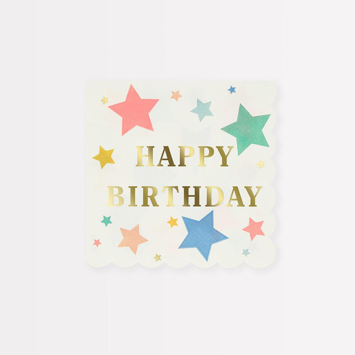 Happy Birthday Stars Small Party Napkins x 16 | Meri Meri Birthday Party party napkins Happy Birthday Stars Small Party Napkins x 16