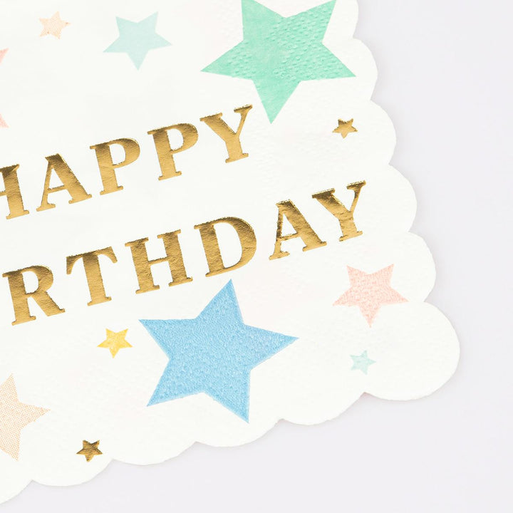 Happy Birthday Stars Small Party Napkins x 16 | Meri Meri Birthday Party party napkins Happy Birthday Stars Small Party Napkins x 16