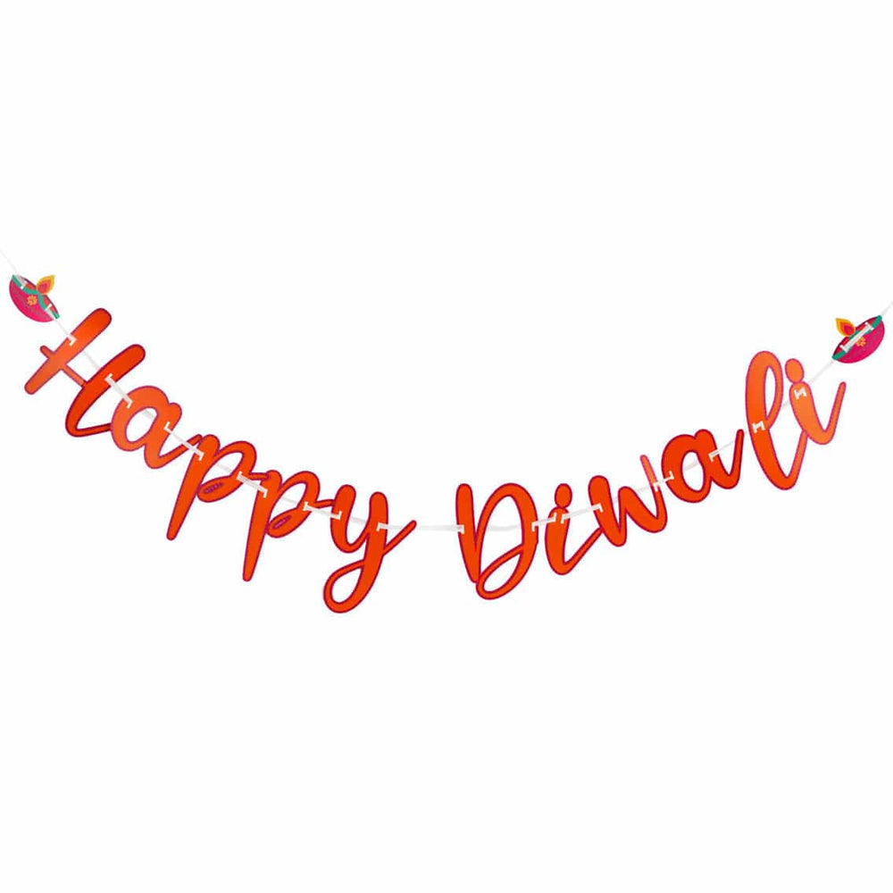 Happy Diwali Garland 3m | Talking Tables | Little Big Party Bunting & Garlands Spice 'Happy Diwali' Garland - 3m
