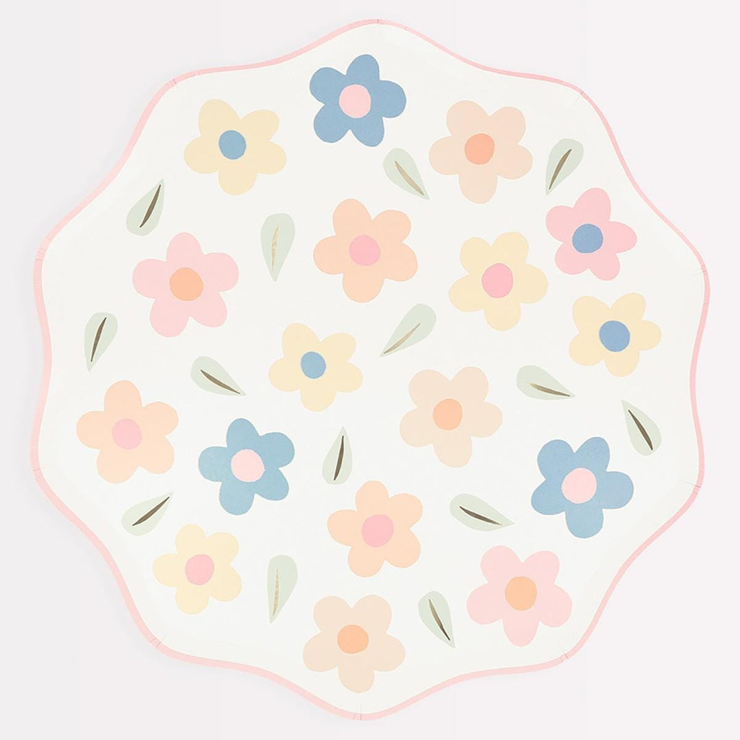 Happy Flowers Dinner Party Plates x 8 | Meri Meri party plates Happy Flowers Dinner Party Plates x 8