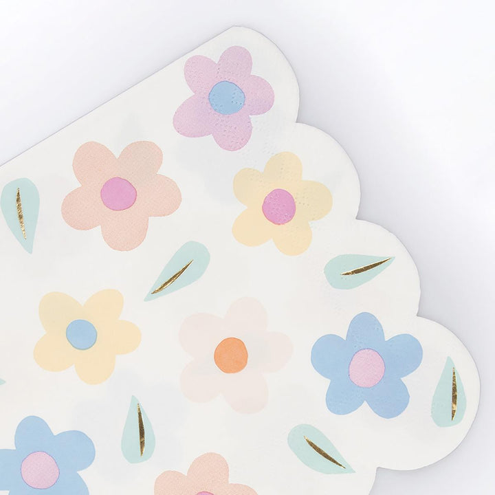 Happy Flowers Large Party Napkins x 16 | Meri Meri party napkins Happy Flowers Large Party Napkins x 16