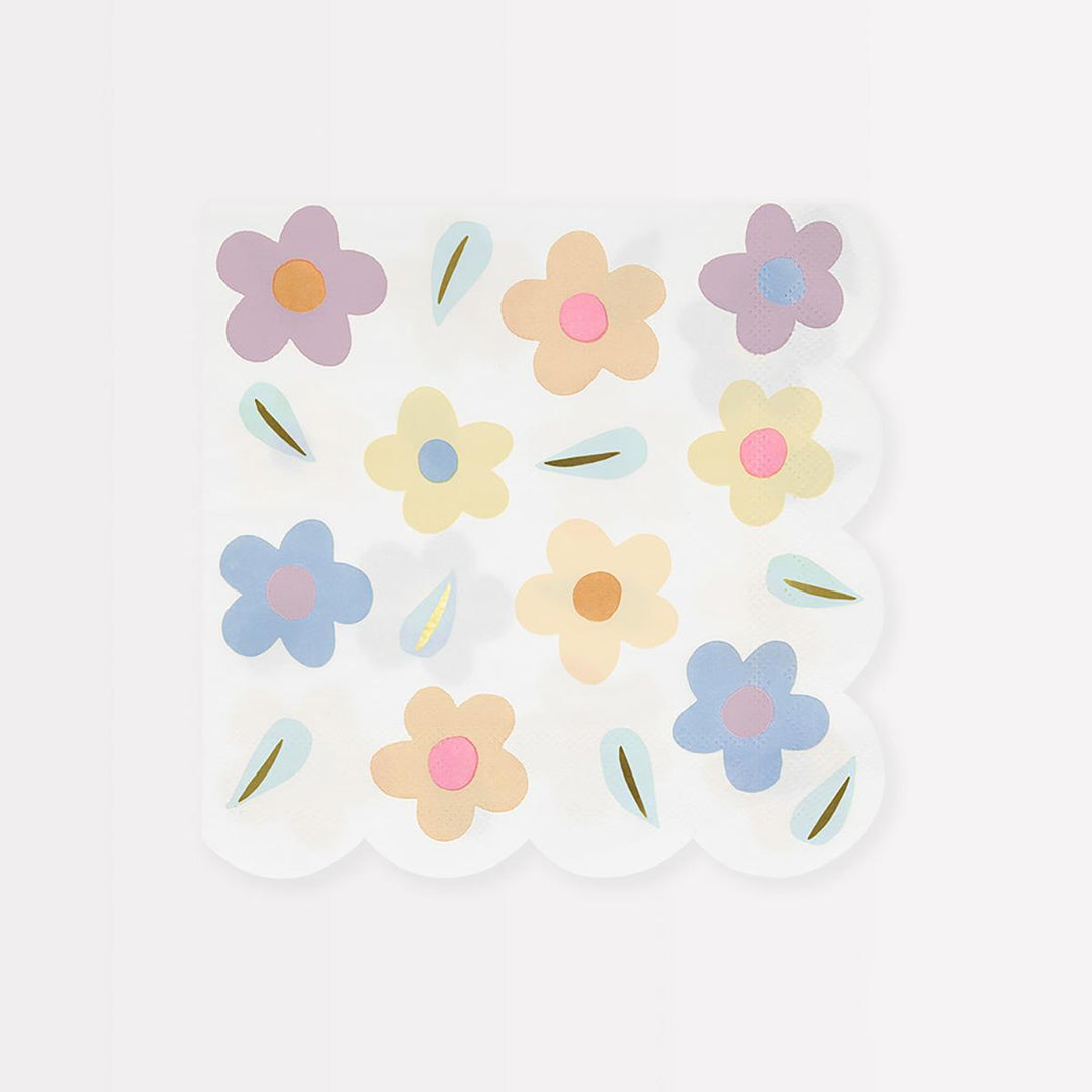 Happy Flowers Large Party Napkins x 16 | Meri Meri party napkins Happy Flowers Large Party Napkins x 16
