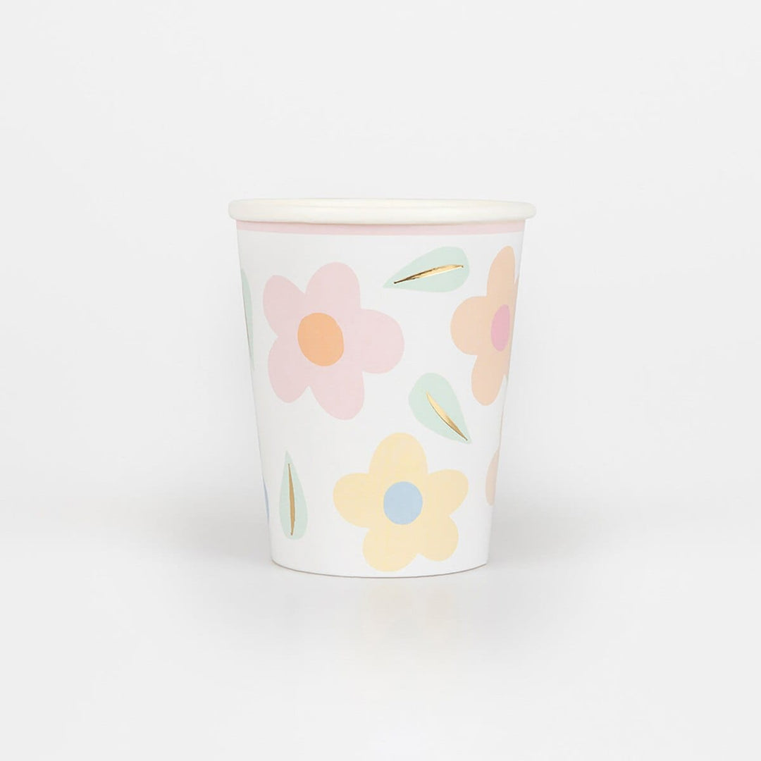 Happy Flowers Party Cups x 8 | Meri Meri party cups Happy Flowers Party Cups x 8