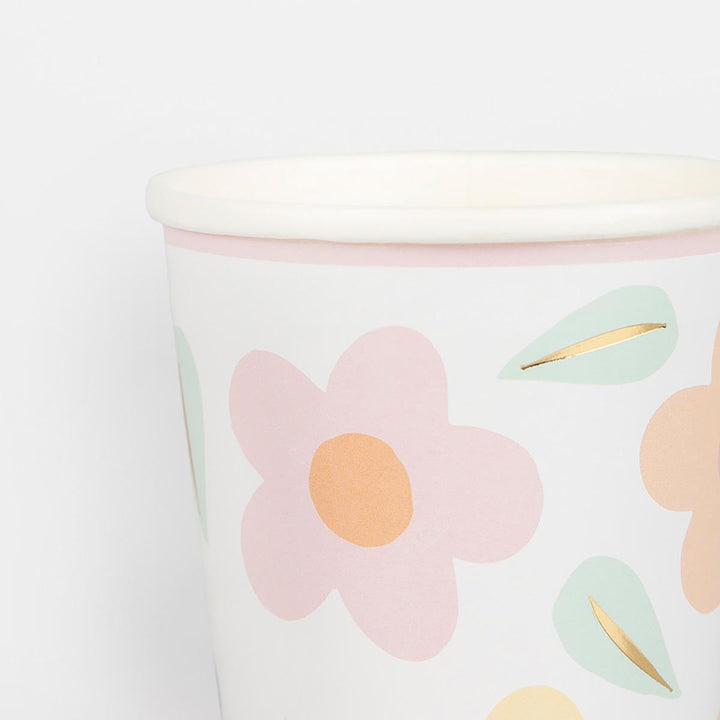 Happy Flowers Party Cups x 8 | Meri Meri party cups Happy Flowers Party Cups x 8
