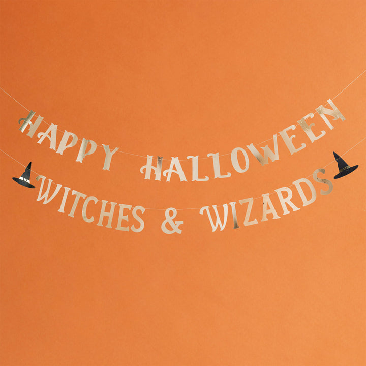 Happy Halloween Witches &amp; Wizards Banner Banners Happy Halloween Witches &amp; Wizards Banner