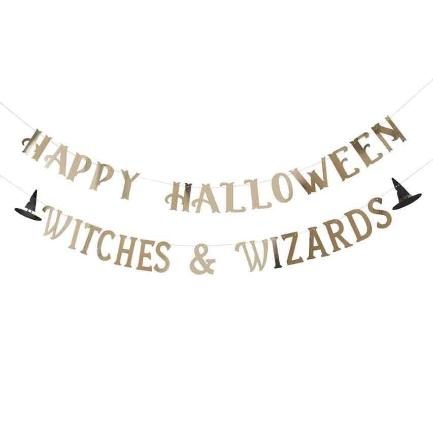 Bunting Happy Halloween Witches & Wizards banner