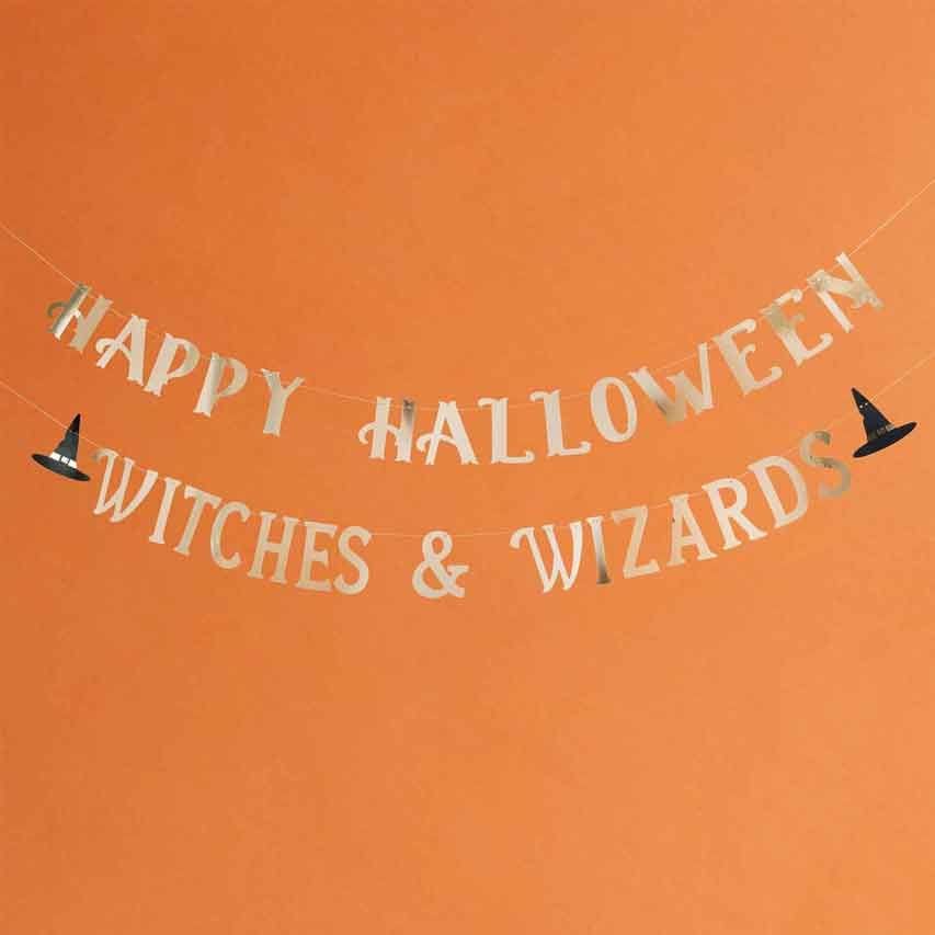 Bunting Happy Halloween Witches & Wizards banner