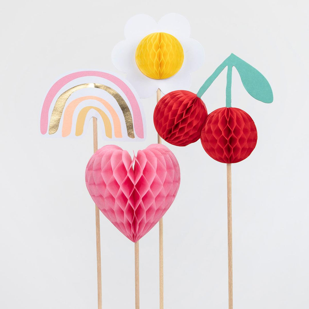 Happy Icons Cake Toppers x 4 | Meri Meri Cake Toppers Happy Icons Cake Toppers x 4