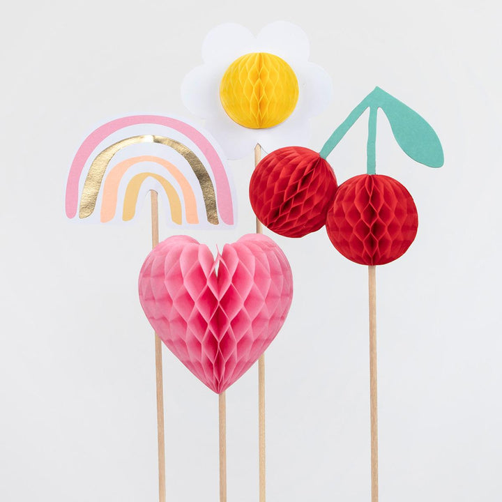 Happy Icons Cake Toppers x 4 | Meri Meri Cake Toppers Happy Icons Cake Toppers x 4