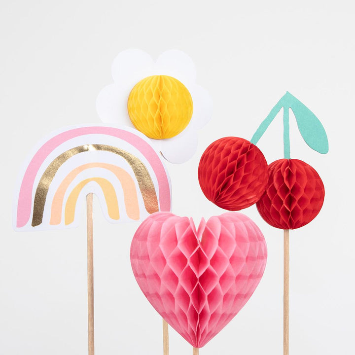 Happy Icons Cake Toppers x 4 | Meri Meri Cake Toppers Happy Icons Cake Toppers x 4