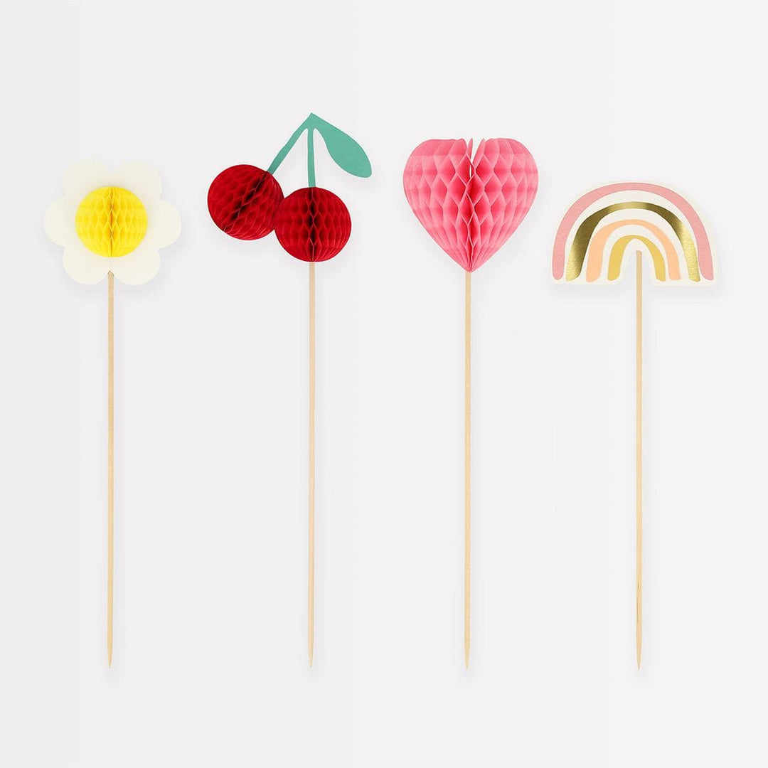 Happy Icons Cake Toppers x 4 | Meri Meri Cake Toppers Happy Icons Cake Toppers x 4
