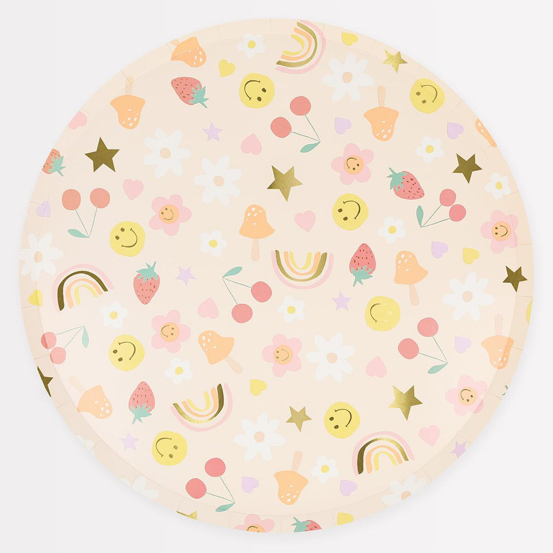 Happy Icons Dinner Party Plates x 8 | Meri Meri party plates Happy Icons Dinner Party Plates x 8