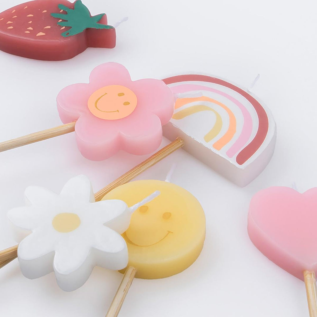 Happy Icons Party Candles x 6 | Meri Meri Birthday Candles Happy Icons Party Candles x 6