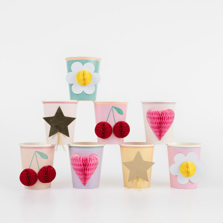 Happy Icons Party Cups x 8 | Meri Meri party cups Happy Icons Party Cups x 8