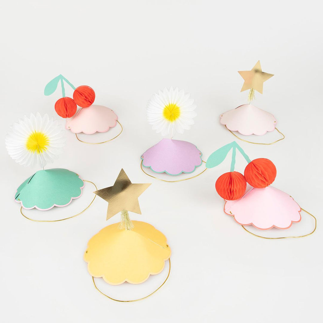Happy Icons Party Hats x 6 | Meri Meri Party Hats Happy Icons Party Hats x 6