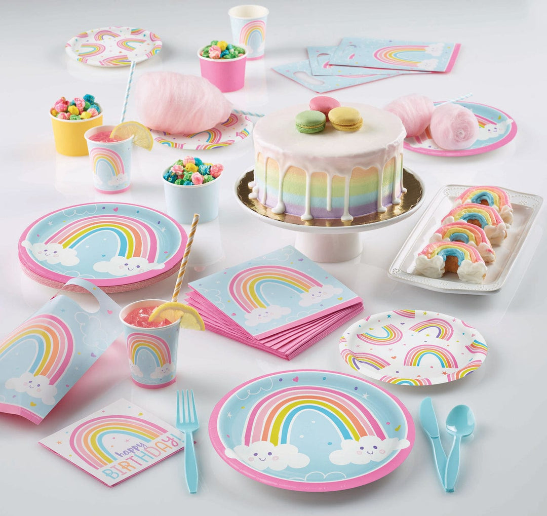 Disposable Tableware Happy Rainbow Small Party Plates x 8