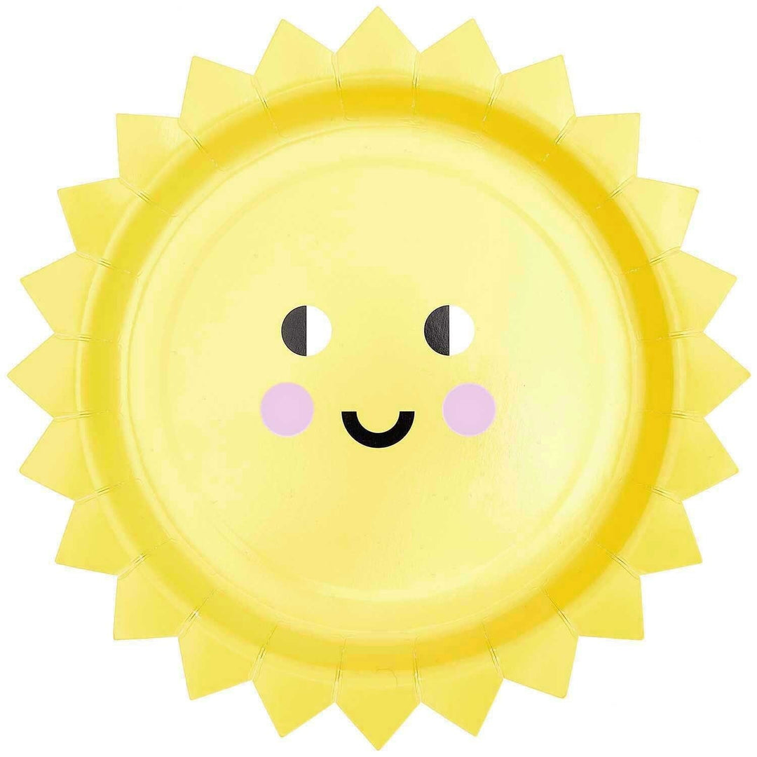Happy Sun Party Plates x 8 - Summer Party Supplies Disposable Plates Happy Sun Party Plates x 8