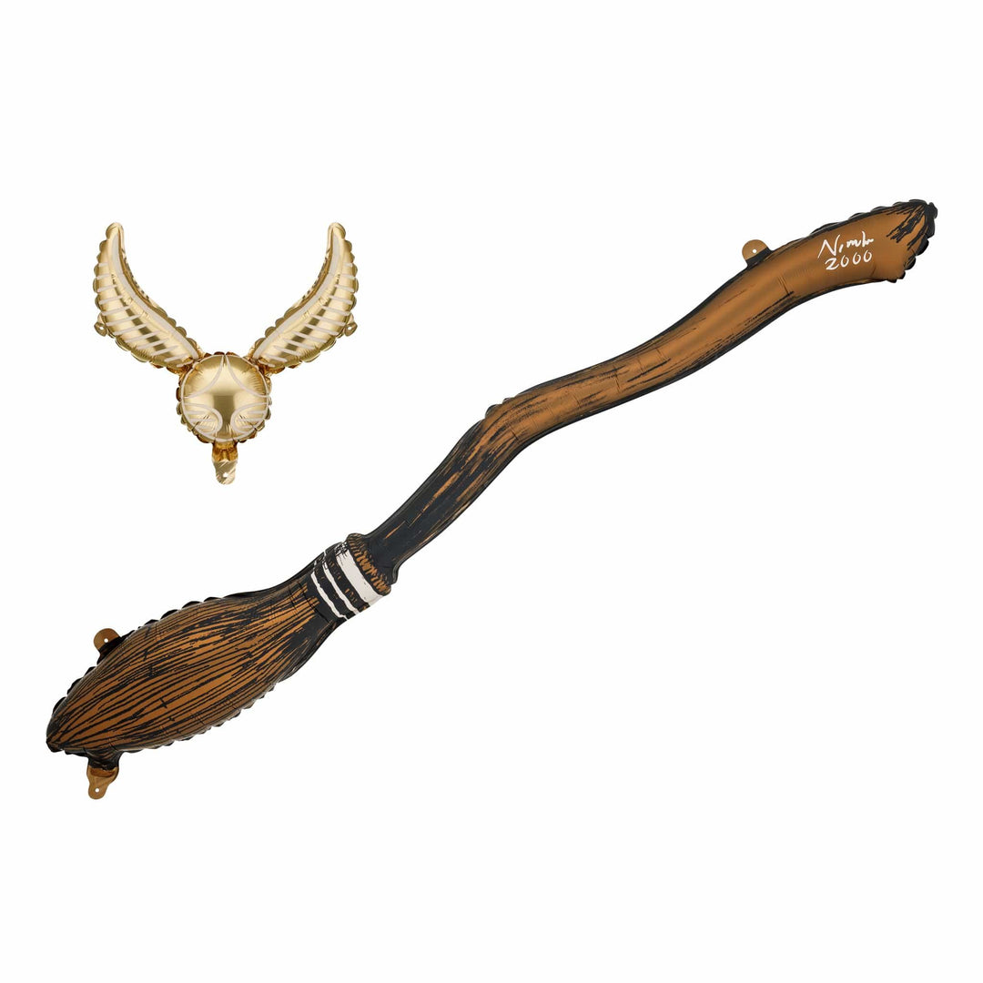 Harry Potter Broomstick and Golden Snitch Foil Balloon Set - Harry Potter Balloons Foil Balloon Harry Potter Broomstick and Golden Snitch Foil Balloon Set