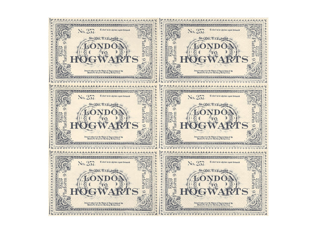 Harry Potter Hogwarts Express Ticket Party Napkins x 20 - Harry Potter Tableware Paper Napkins Harry Potter Hogwarts Express Ticket Party Napkins x 20