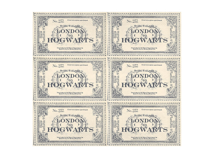 Harry Potter Hogwarts Express Ticket Party Napkins x 20 - Harry Potter Tableware Paper Napkins Harry Potter Hogwarts Express Ticket Party Napkins x 20