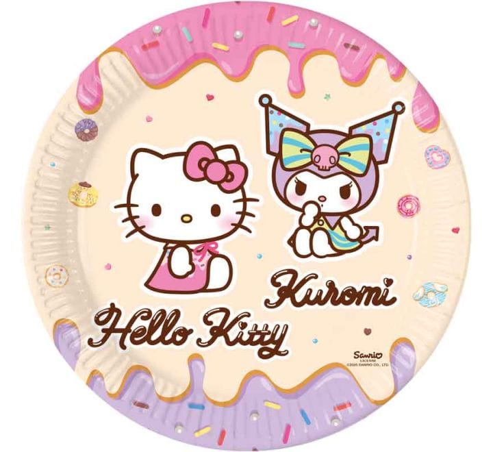 Hello Kitty & Kuromi Large Party Plates x 8 - Hello Kitty Party party plates Hello Kitty & Kuromi Large Party Plates x 8