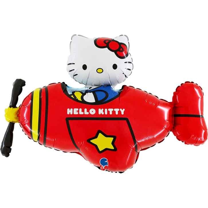 Hello Kitty Red Airplane Shaped Foil Balloon Balloons Hello Kitty Red Airplane Shaped Foil Balloon