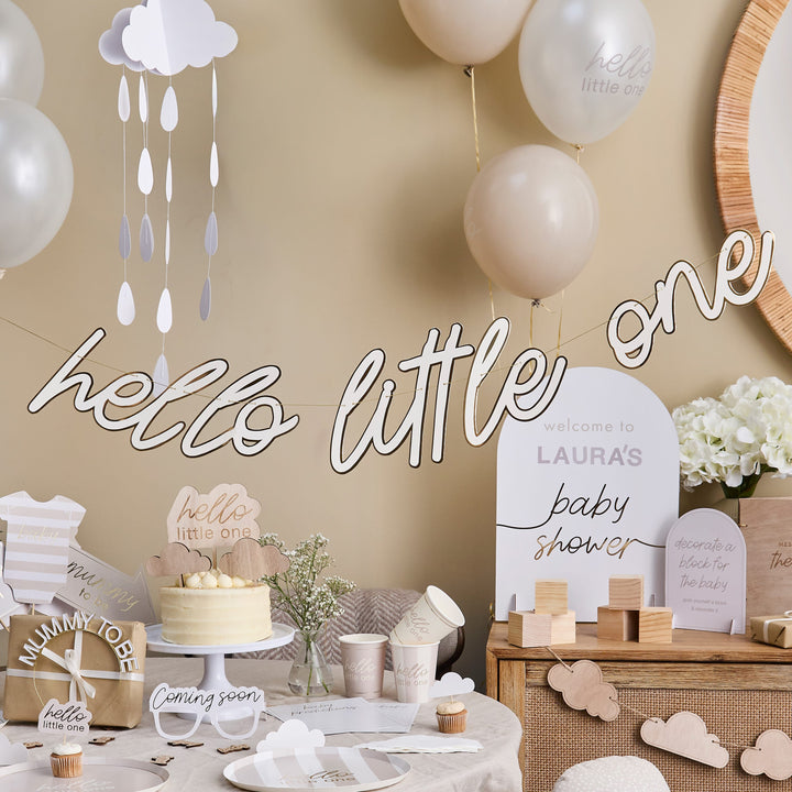 Hello Little One Baby Shower Banner | Baby Shower Supplies UK Banners Hello Little One Baby Shower Banner