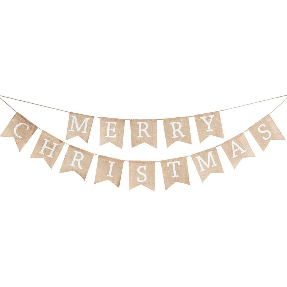 christmas decorations Hessian Burlap Merry Christmas Bunting