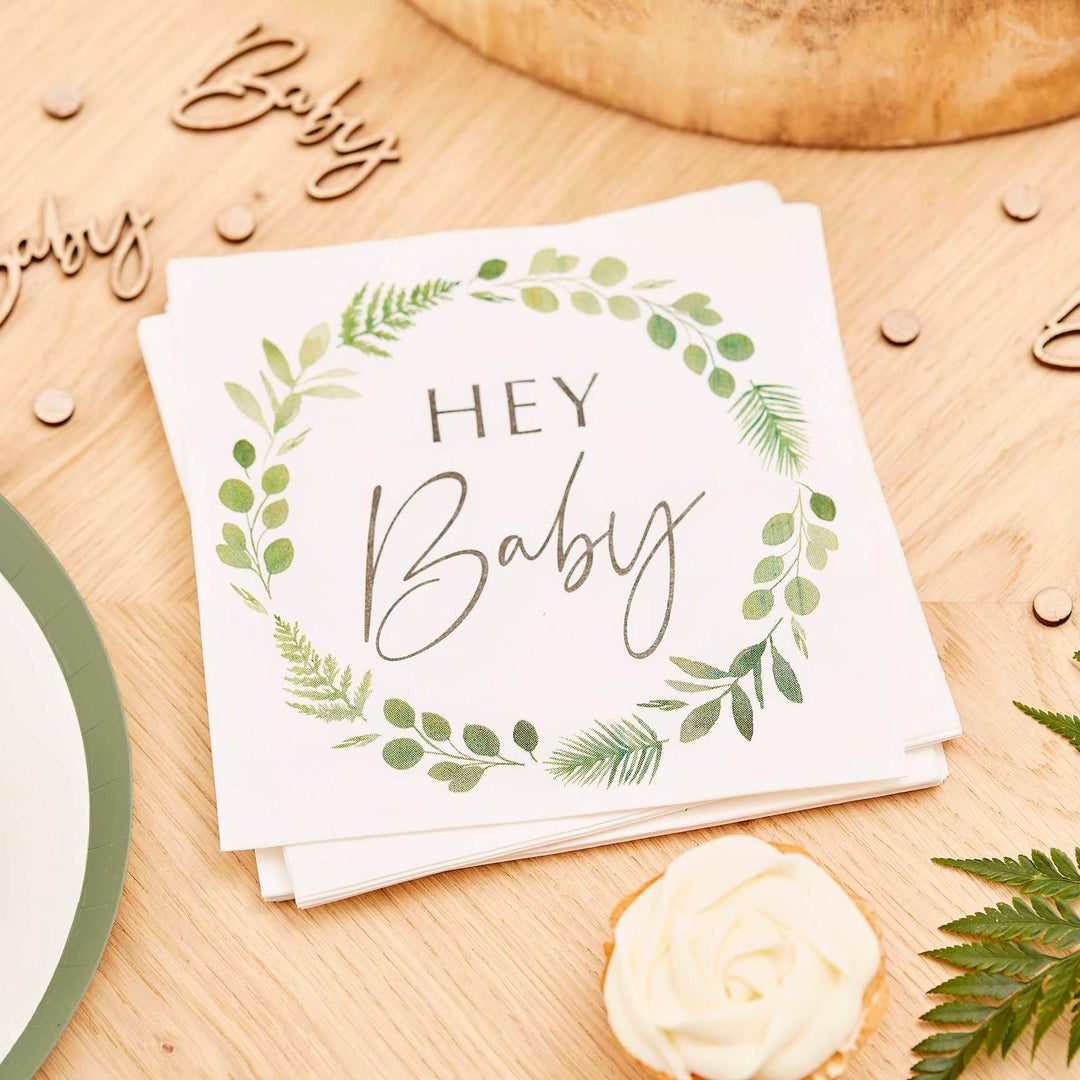 party napkins Hey Baby Shower Botanical Napkins (pack of 16)