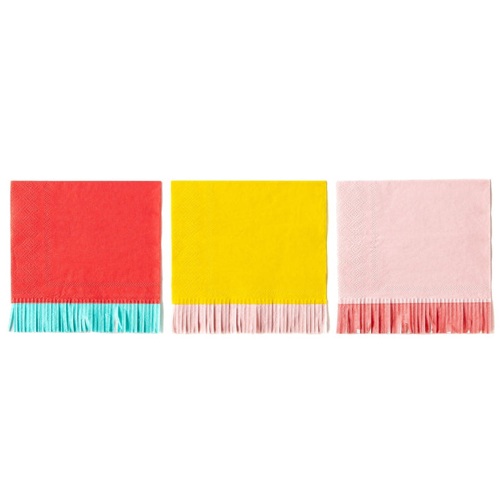 Paper Napkins Hip Hip Hooray Colourful Fringe Cocktail Napkins (pack of 24)