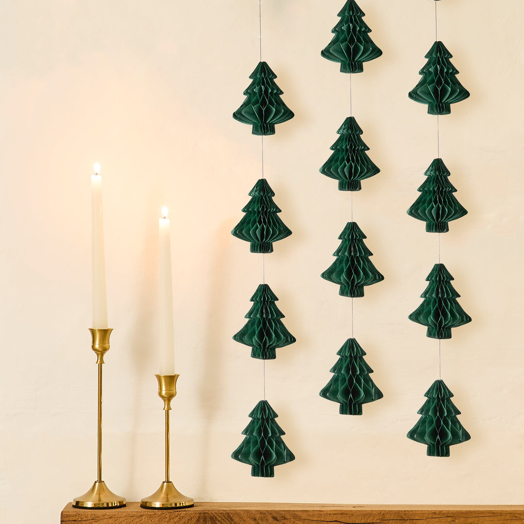 Honeycomb Christmas Tree Garland - 2m bunting Honeycomb Christmas Tree Garland - 2m