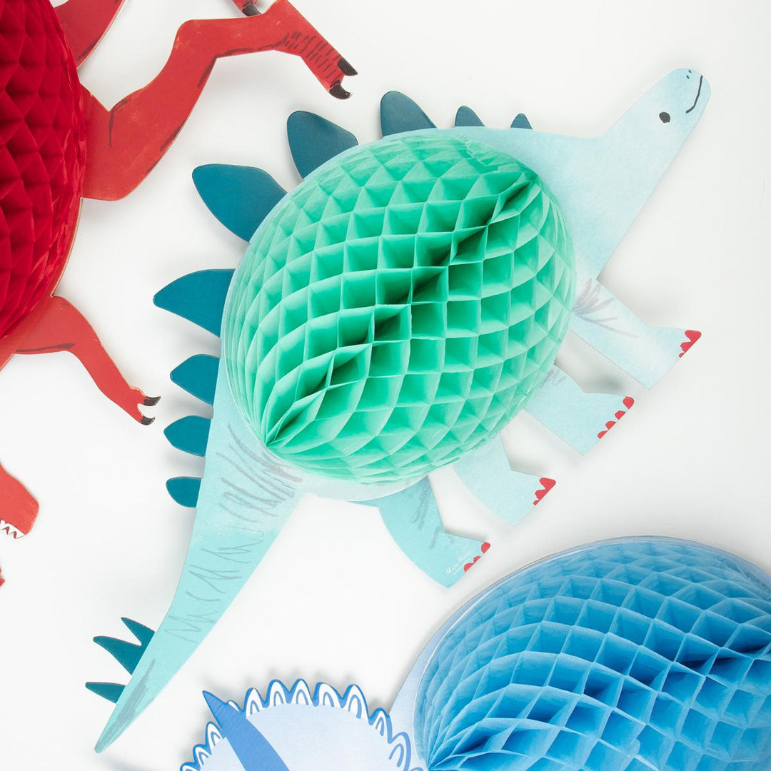 Honeycomb Dinosaur Decorations x 3 | Party Decorations UK Party Decorations Honeycomb Dinosaur Decorations x 3