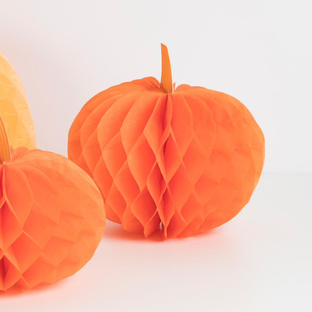 Honeycomb Pumpkin Party Decorations x 10 | Meri Meri Halloween Decorations Party Decorations Honeycomb Pumpkin Party Decorations x 10