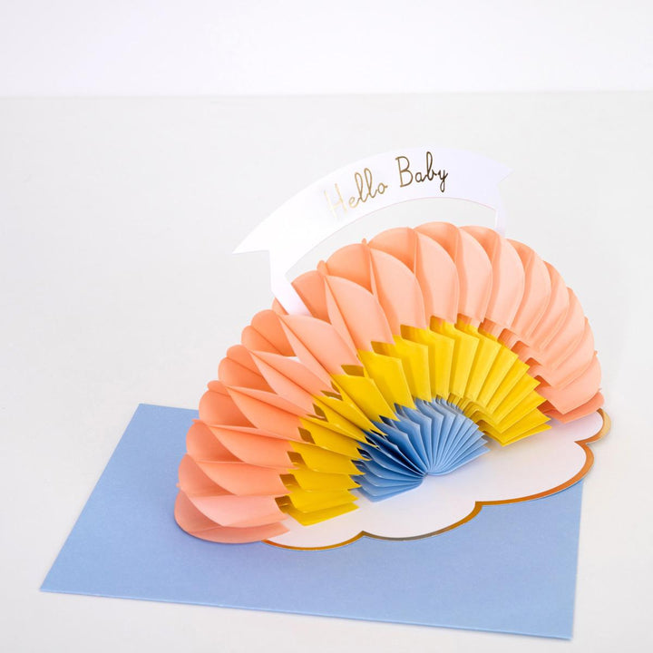 Honeycomb Rainbow New Baby Card | Meri Meri Greetings Card Honeycomb Rainbow New Baby Card