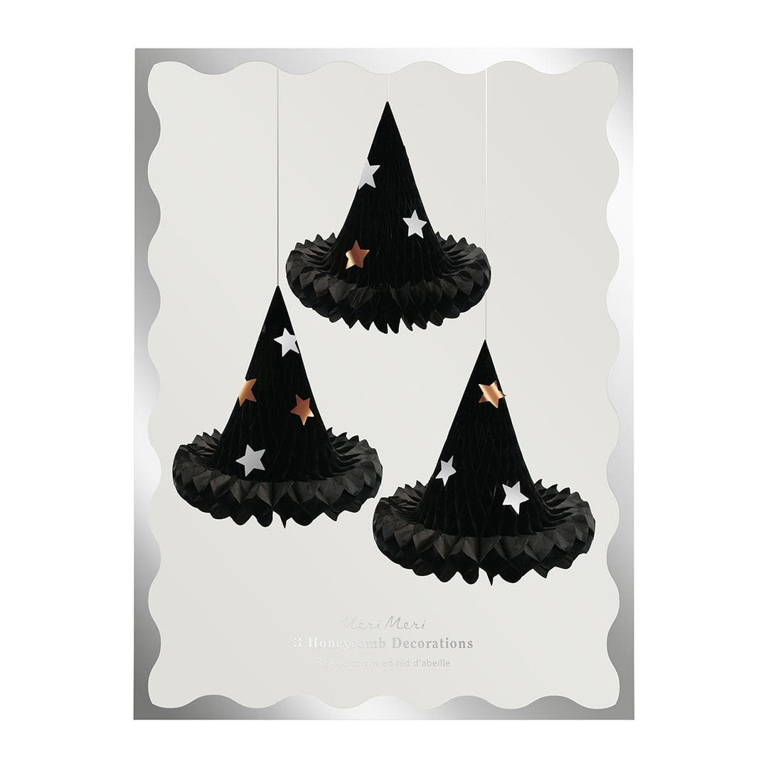 Honeycomb Witch Hat Decorations x 3 | Meri Meri | Little Big Party Party Decorations Honeycomb Witch Hat Decorations x 3