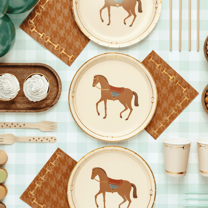Horse Party Paper Plates x 6 - Horse Birthday Party Supplies Disposable Plates Horse Party Paper Plates x 6