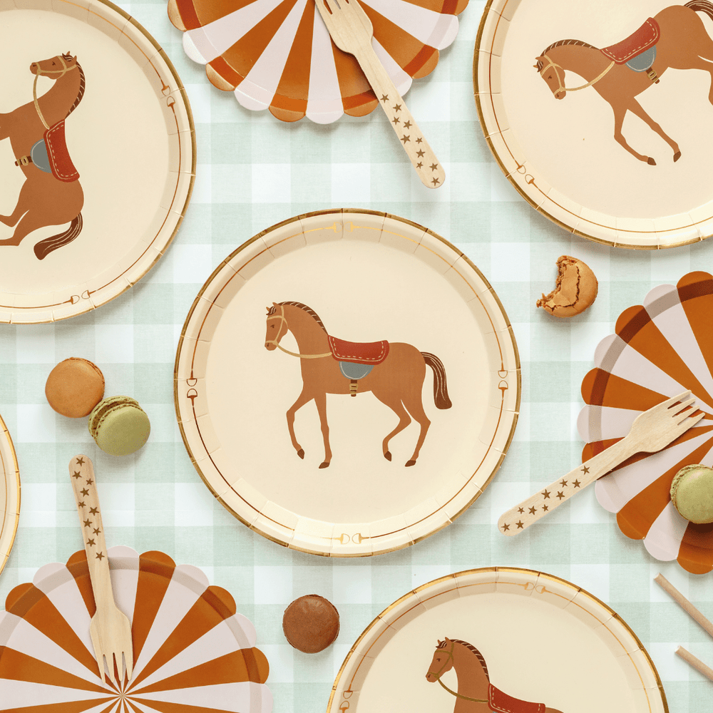 Horse Party Paper Plates x 6 - Horse Birthday Party Supplies Disposable Plates Horse Party Paper Plates x 6