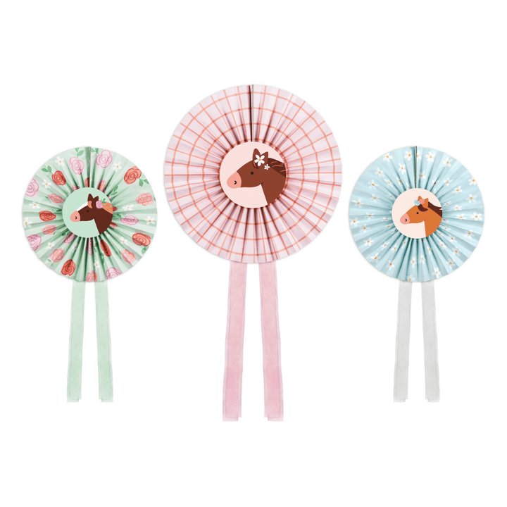 Horse Party Rosette Decorations x 3 - Horse Party Supplies Rosette Horse Party Rosette Decorations x 3