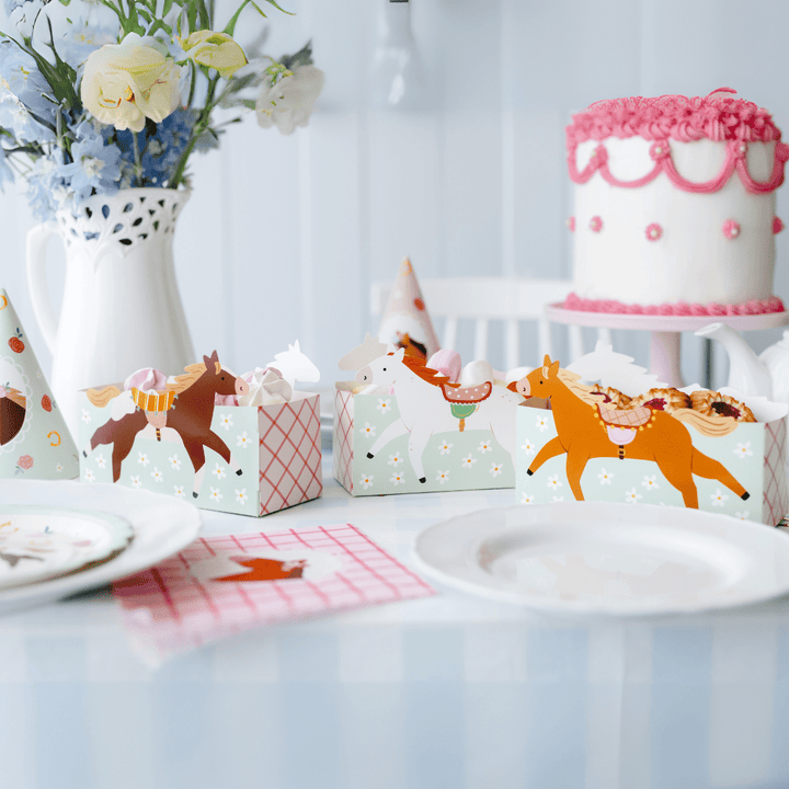 Horse Party Snack Boxes - Set of 3 - Horse Theme Decorations party box Horse Party Snack Boxes - Set of 3