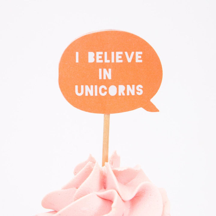 I Believe In Unicorns Cupcake Kit x 24 toppers | Meri Meri Cupcake Toppers I Believe In Unicorns Cupcake Kit x 24 toppers