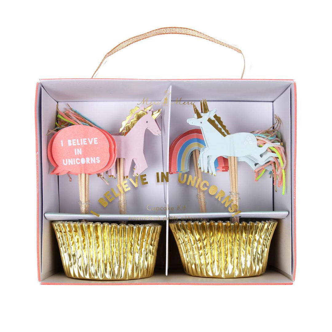 I Believe In Unicorns Cupcake Kit x 24 toppers | Meri Meri Cupcake Toppers I Believe In Unicorns Cupcake Kit x 24 toppers