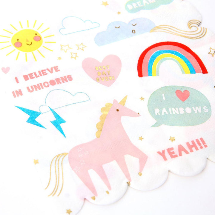 I Believe In Unicorns Large Party Napkins x 16 | Meri Meri Unicorn Party party napkins I Believe In Unicorns Large Party Napkins x 16