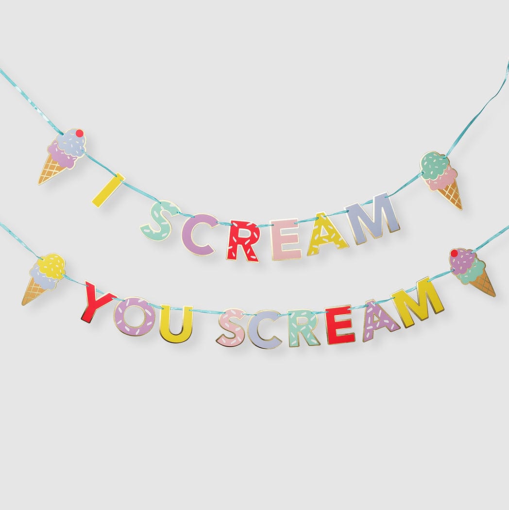 I Scream, You Scream Ice Cream Party Bunting! Coterie Party Bunting I Scream, You Scream Ice Cream Party Bunting!